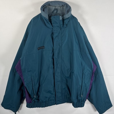 古着 90's/90年代 コロンビア Columbia ナイロンジャケット バガブー ワンポイントロゴ 大きいサイズ グリーン系 ツートン メンズ