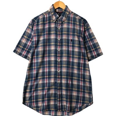 古着 ラルフローレン Ralph Lauren BLAKE 半袖 ボタンダウン チェックシャツ メンズM相当/eaa551859