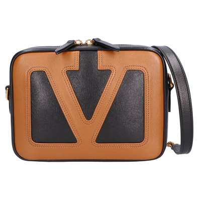 ヴァレンティノガラヴァーニ 美品 7W2B0R86PTJ Viva Superstar/ヴィヴァ スーパースター ナッパレザー マキシ Vロゴシグネチャー 2WAYチェーン