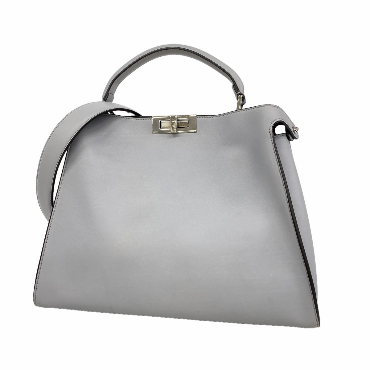 ★最終価格【6he4704】フェンディ ハンドバッグ ピーカブー エッセンシャル レザー グレー シルバー金具 2wayバッグ【中古】レディース