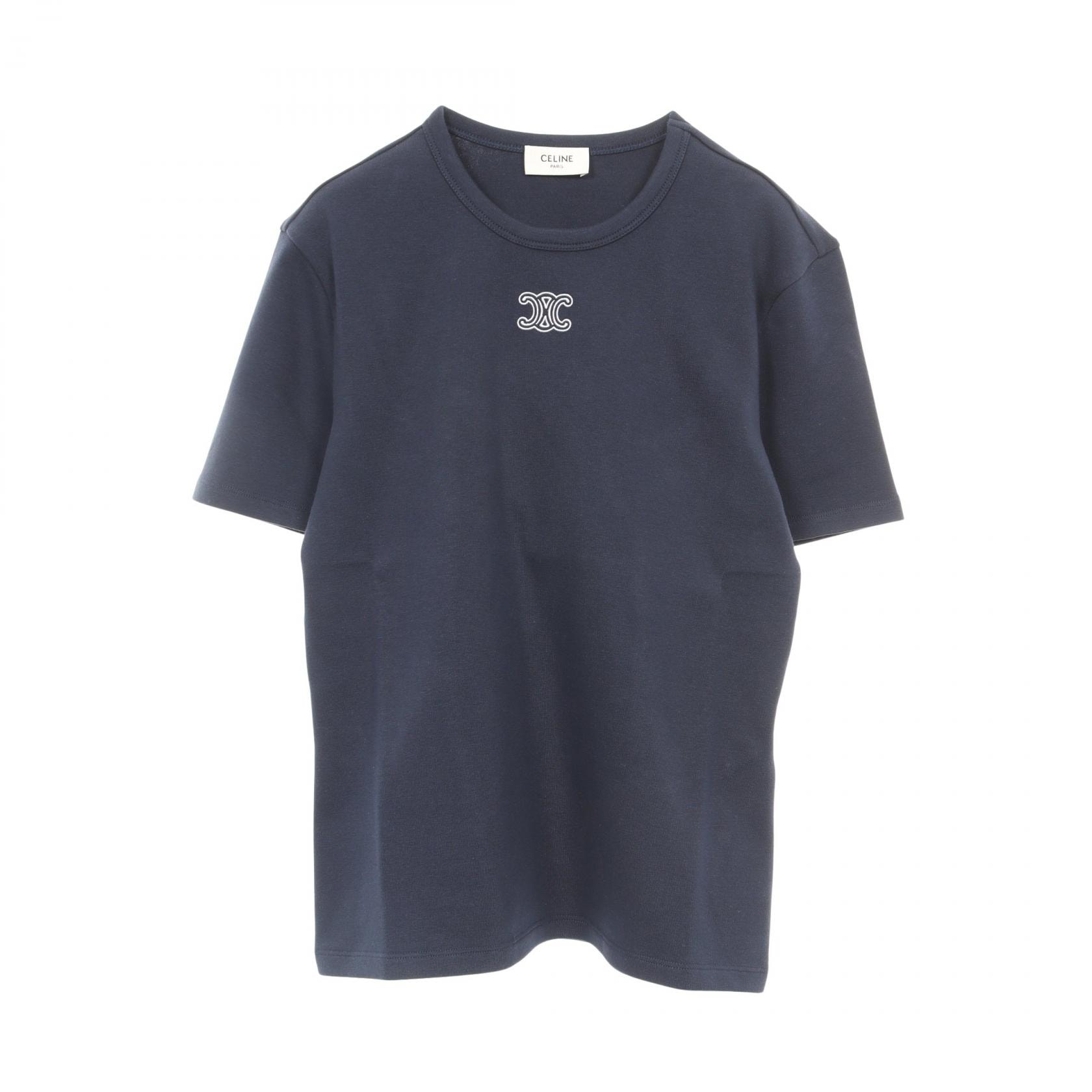 セリーヌ CELINE トリオンフ 半袖Tシャツ 衣料品 トップス コットン レディース ネイビー系 RX0IX140707OWS 【新品】