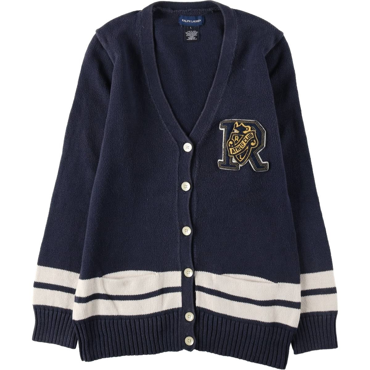 古着 ラルフローレン Ralph Lauren レタードニットカーディガン レディースL相当/eaa618775
