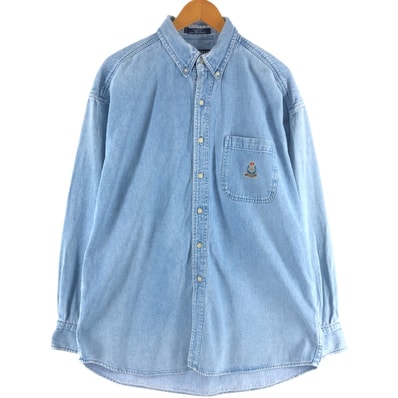 古着 90年代 ラルフローレン Ralph Lauren CHAPS チャップス 長袖 ボタンダウンデニムシャツ メンズL相当 ヴィンテージ/eaa536516