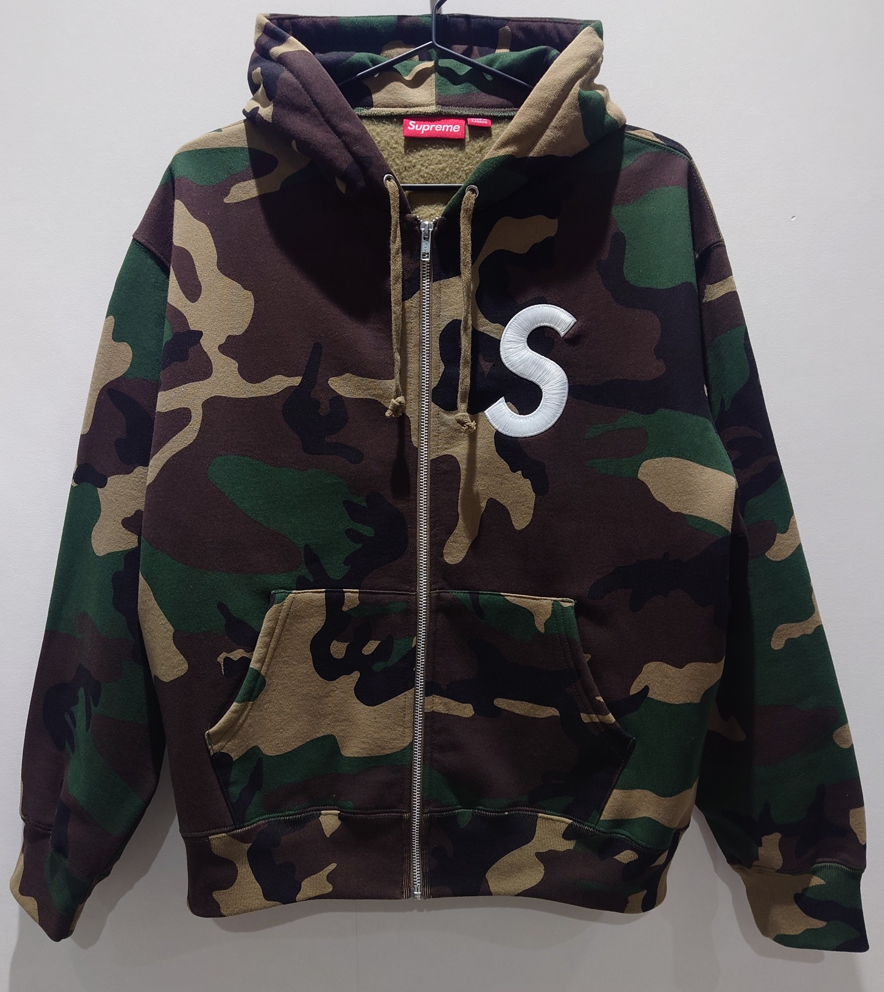 Supreme S Logo Zip Up Hooded Sweatshirt (25FW) "Woodland Camo"
