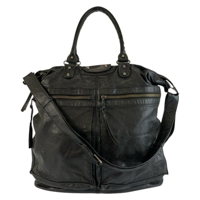 美品 BALENCIAGA バレンシアガ クラシックスクエア ブラック 黒 レザー トートバッグ ショルダーバッグ 602875 【中古】