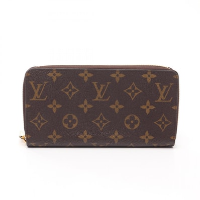 ルイ・ヴィトン LOUIS VUITTON ジッピーウォレット ラウンド長財布 財布 PVCコーティングキャンバス モノグラム フューシャ レディース ブラウン系 / ピンク系 M41895 【中古】
