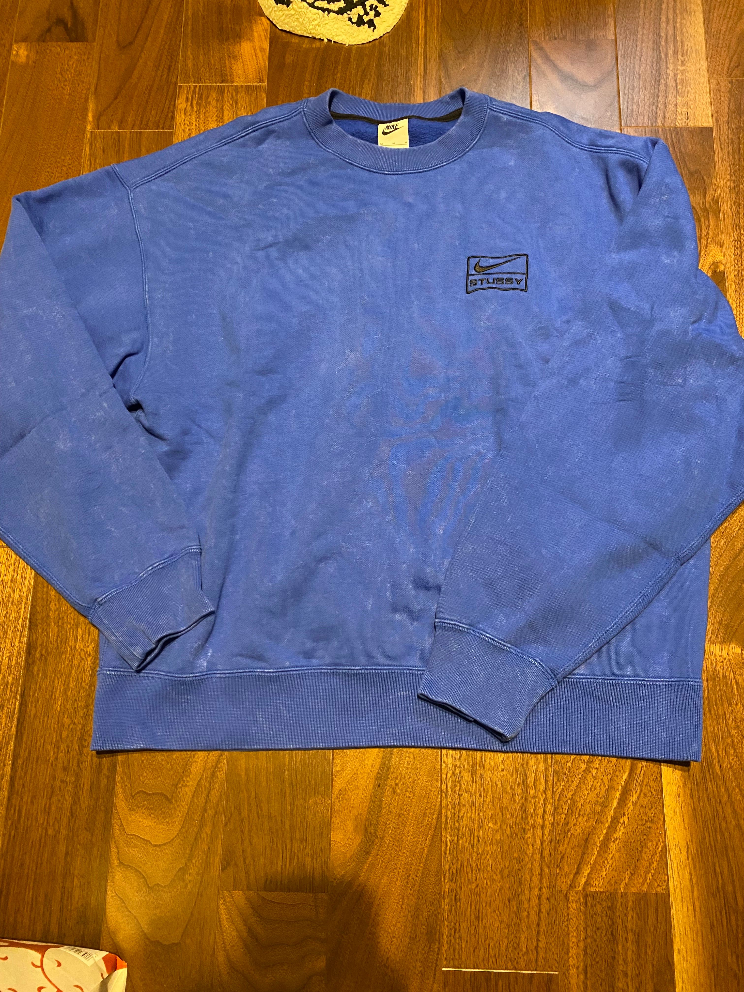 Stussy x Nike Acid Wash Crew (US Size) "Blue" DR4024-480