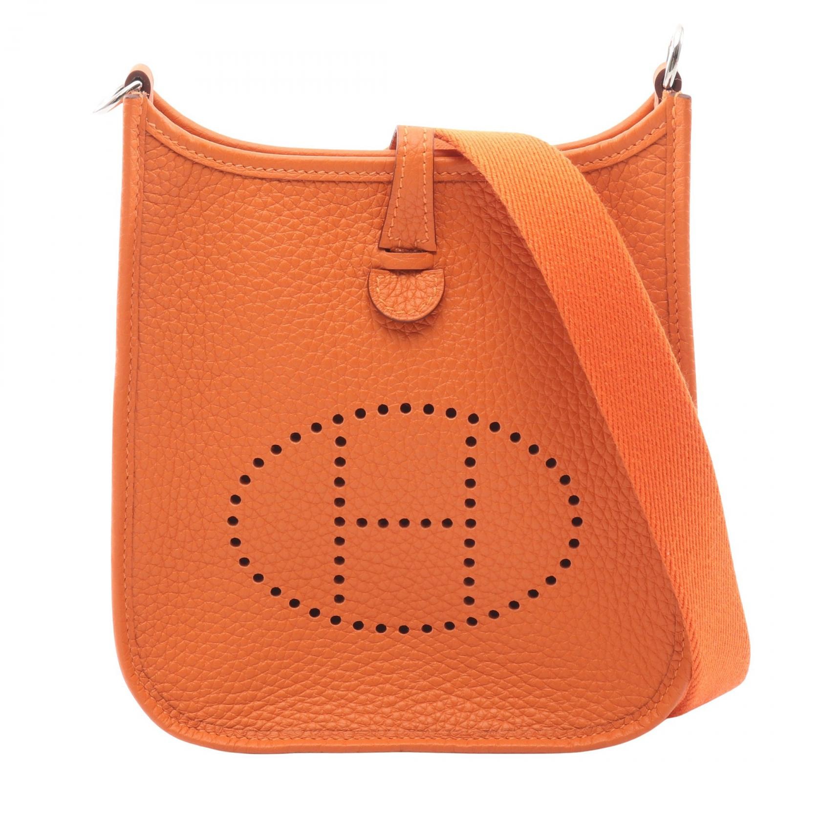 エルメス HERMES エヴリンTPM ショルダーバッグ バッグ レザー トリヨンクレマンス トリヨンクレマンス オレンジ K刻印(2025年製造) レディース オレンジ系 【中古】