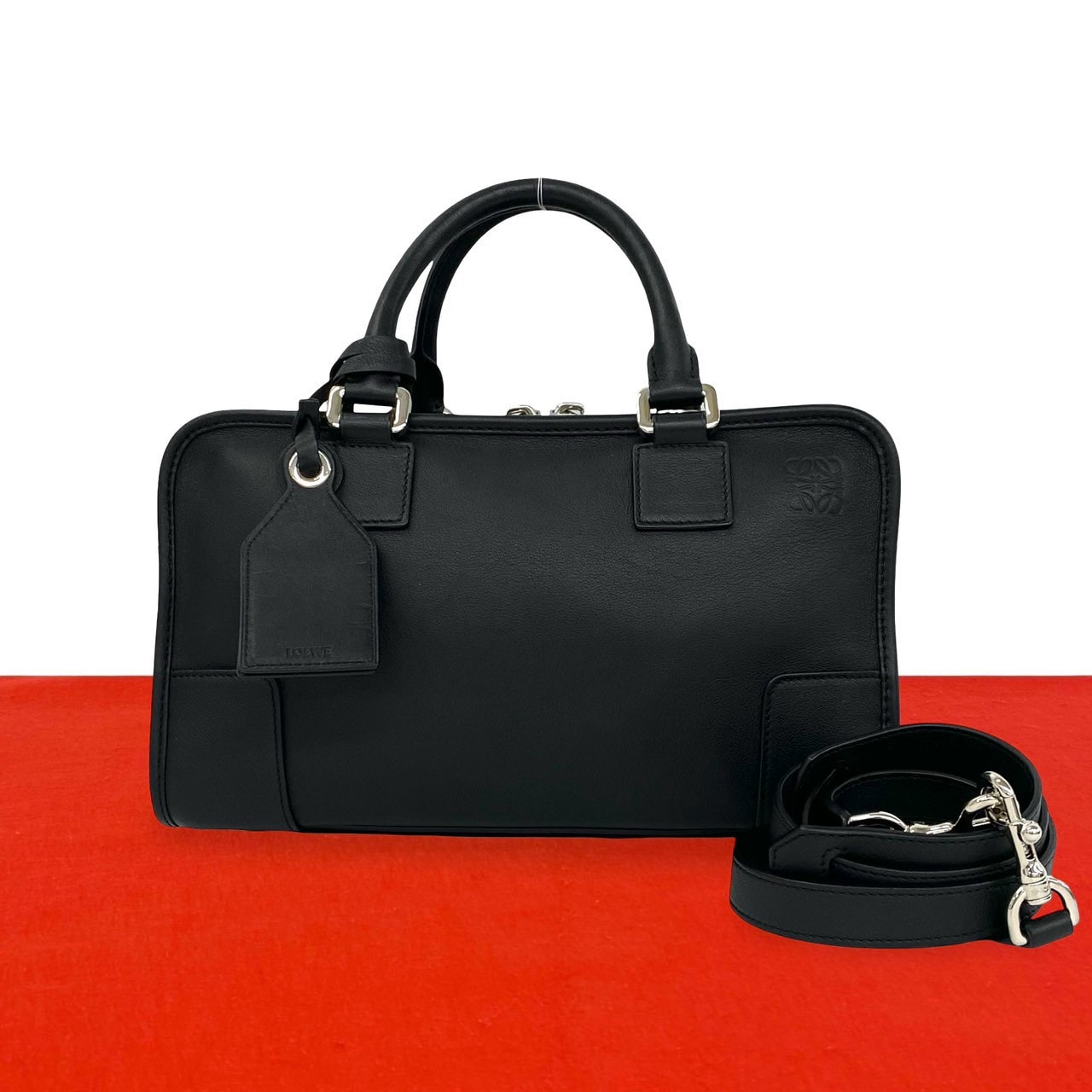 LOEWE ロエベ アマソナ 28 アナグラム ロゴ レザー ショルダーバッグ ブラック
 51786