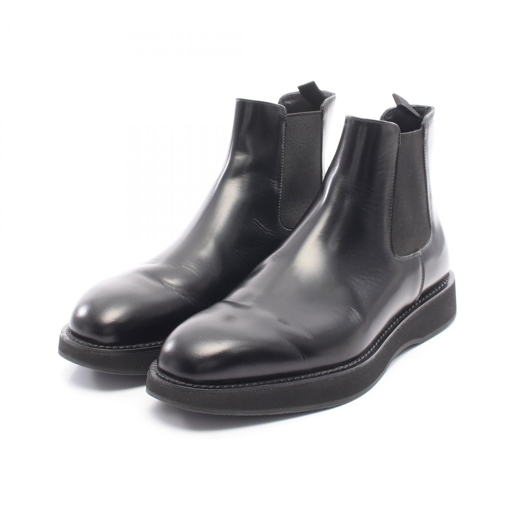 プラダ PRADA ブラッシュドレザーチェルシーブーツ ブーツ 靴 レザー メンズ ブラック系 2TC059 【中古】