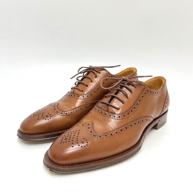 ラルフローレン RALPH LAUREN ブローグ レザー 800P02623001 2025年モデル ドレスチップ ウイングチップ ダービーシューズ 靴 ローファー レザー ブラウン