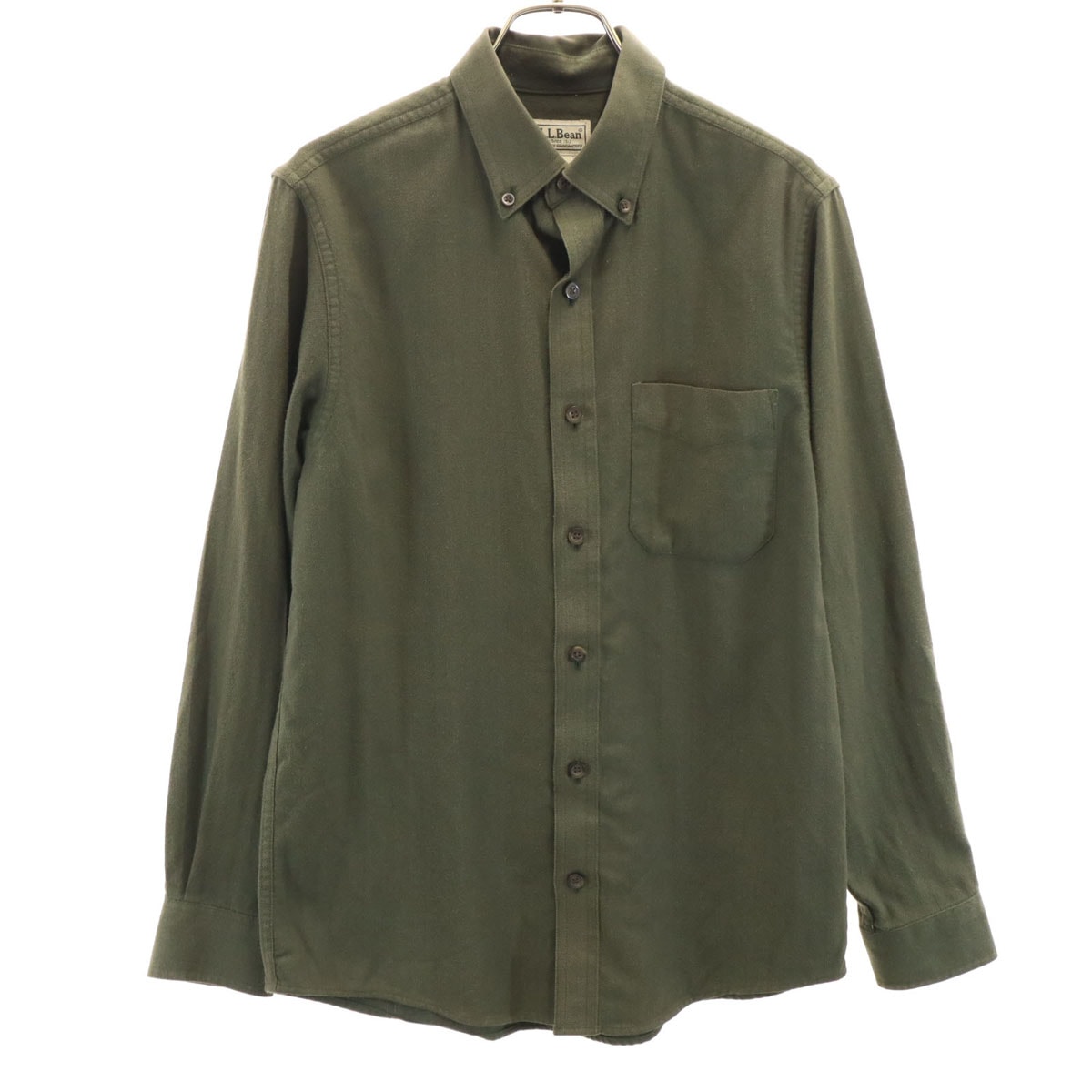 L.L.Bean エルエルビーン 長袖 ミリタリー ボタンダウンシャツ S カーキ系