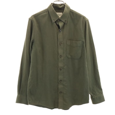 L.L.Bean エルエルビーン 長袖 ミリタリー ボタンダウンシャツ S カーキ系