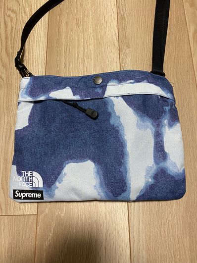 Supreme x The North Face Bleached Denim Print Shoulder Bag "Indigo"