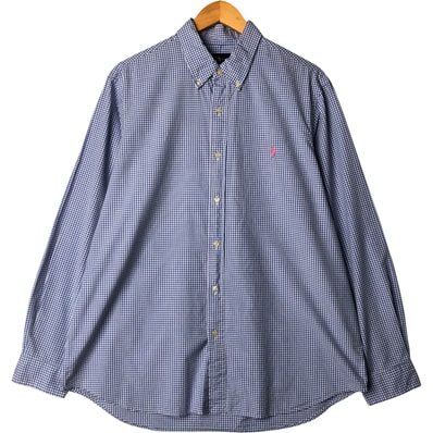 古着 ラルフローレン Ralph Lauren ギンガムチェック 長袖 ボタンダウンチェックシャツ メンズXL相当/eaa580796