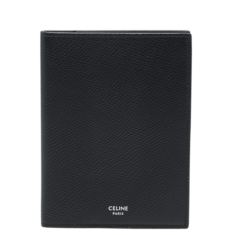 セリーヌ パスポートケース ブラック レザー メンズ CELINE 【中古】