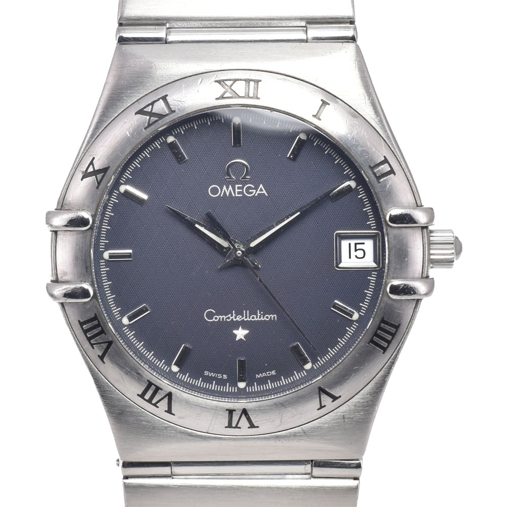 オメガ OMEGA 1512.40.00 コンステレーション デイト グレー クォーツ メンズ 良品 腕時計 J#149916