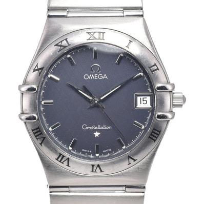 オメガ OMEGA 1512.40.00 コンステレーション デイト グレー クォーツ メンズ 良品 腕時計 J#149916