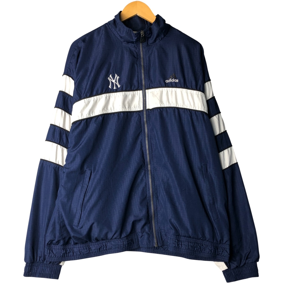 古着 90年代 アディダス adidas MLB NEW YORK YANKEES ニューヨークヤンキース リップストップ ウインドブレーカー メンズXL相当 ヴィンテージ/eaa593687