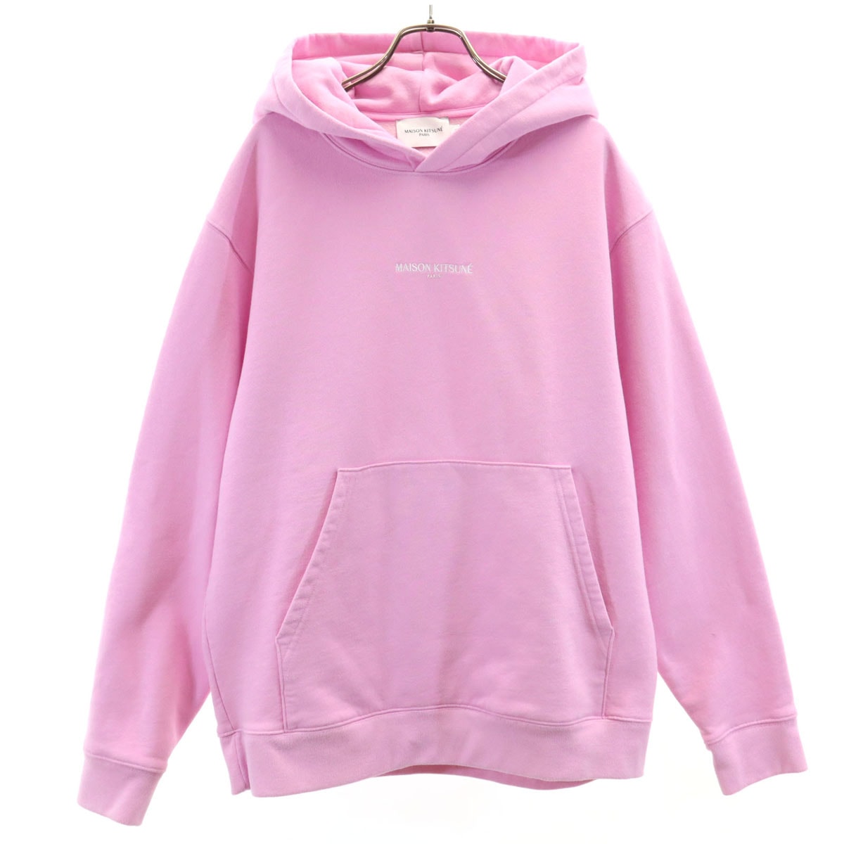 MAISON KITSUNE メゾンキツネ ポルトガル製 長袖 スウェットパーカー L ピンク 裏起毛