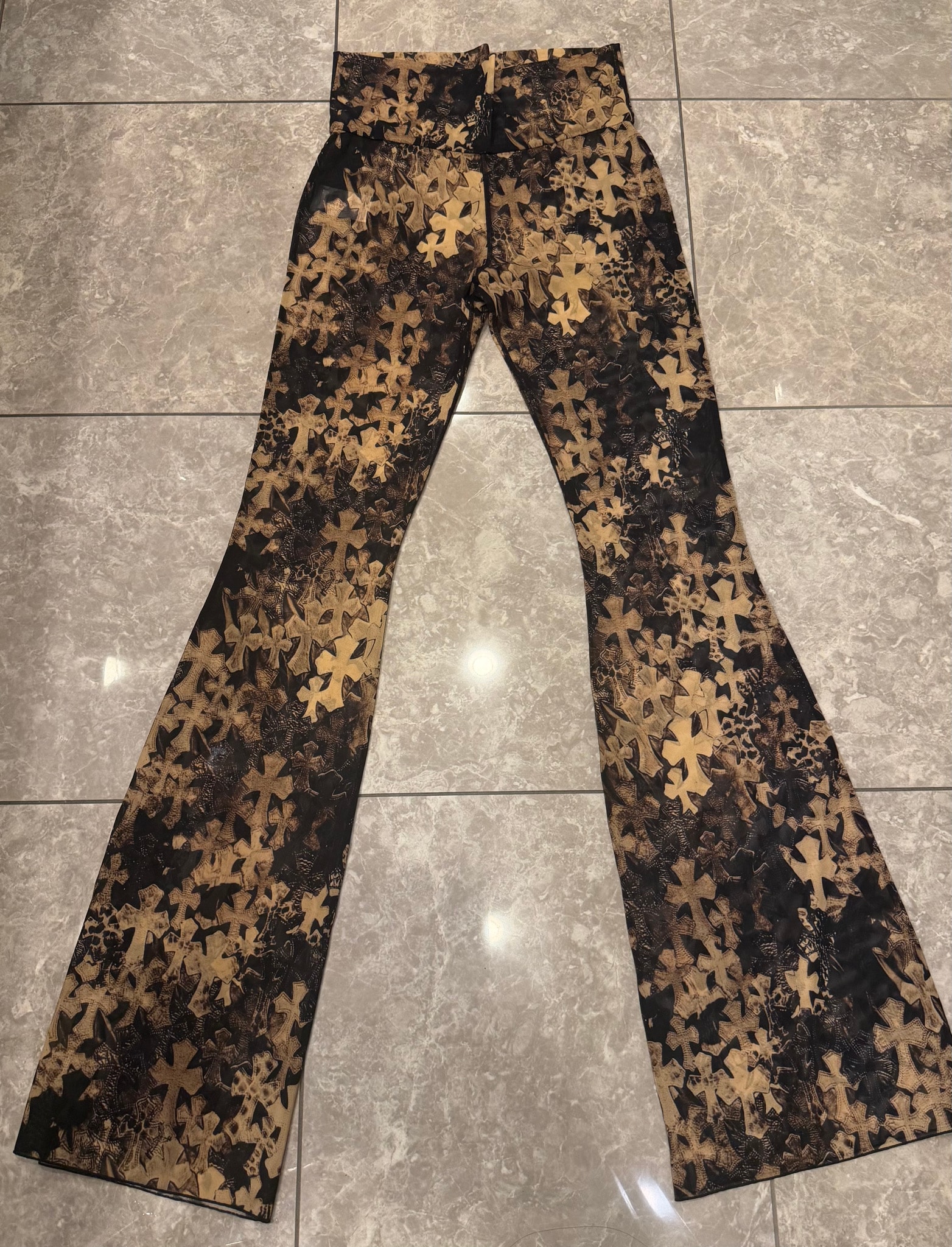新品❗️クロムハーツ クロス総柄パンツ メッシュ正規購入インボイス原本S