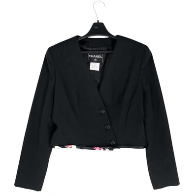 CHANEL シャネル ジャケット ココマーク ココボタン アウター ショート丈 アパレル 服 40 ブラック 黒 ウール レディース 秋 冬 美品【中古品】