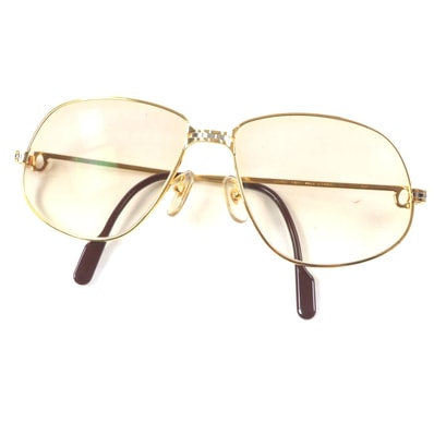 極美品 カルティエ
サングラス マイヨン パンテール ゴールド ボルドー メンズ 63□16 140