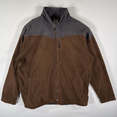 古着 ザ・ノースフェイス THE NORTH FACE フルジップフリースジャケット ワンポイント ツートンカラー 大きいサイズ 14041 グレー メンズ