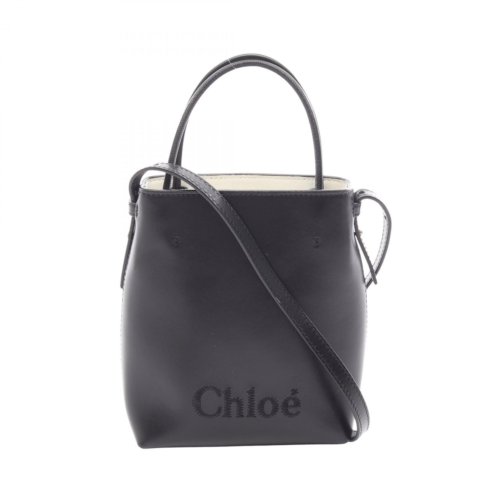 クロエ Chloe クロエ センス マイクロトート 2WAY ハンドバッグ バッグ レザー レディース ブラック系 CHC23UP873I10 【中古】