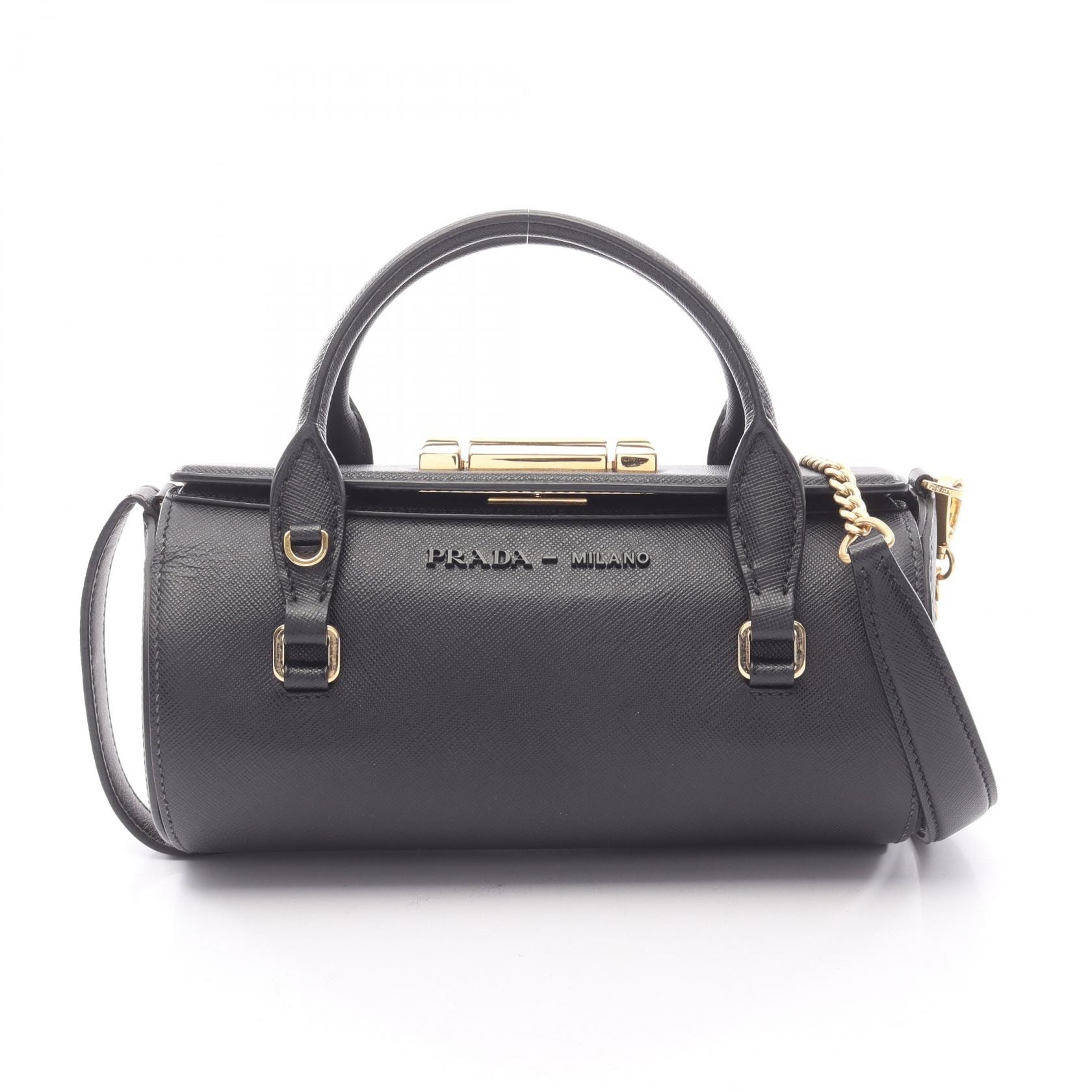 プラダ PRADA ハンドバッグ バッグ サフィアーノレザー レディース ブラック系 【中古】