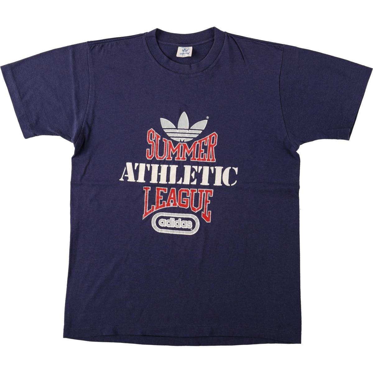 古着 70~80年代 アディダス adidas トレフォイルロゴ ロゴプリントTシャツ USA製 メンズL相当 ヴィンテージ/eaa672767