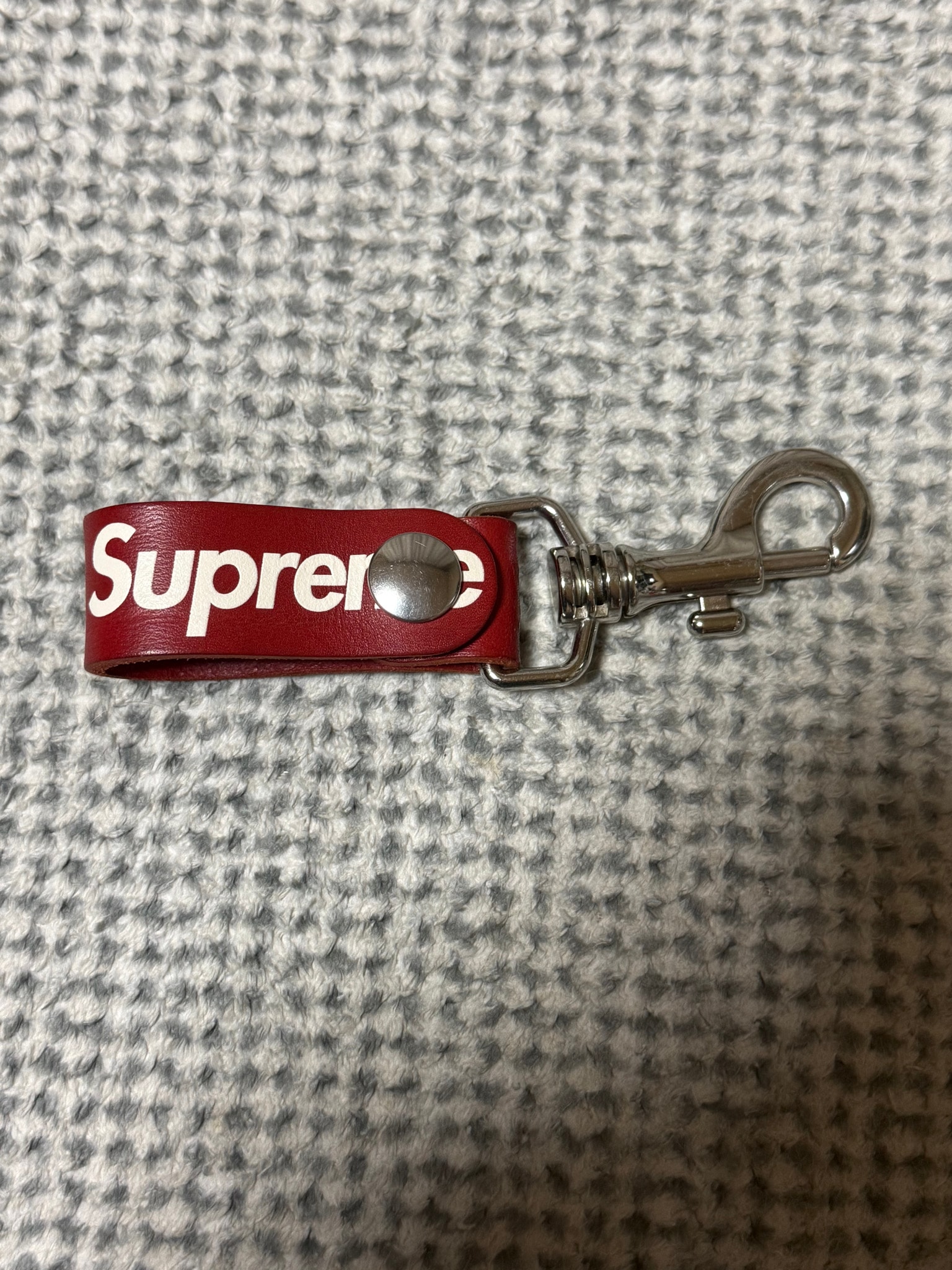 Supreme Leather Key Loop "Red"