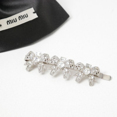 Miu Miu ミュウ ミュウ ヘアアクセサリー ヘアピン ラインストーン ビジュー ブランド古着【中古】20260805/RB0339