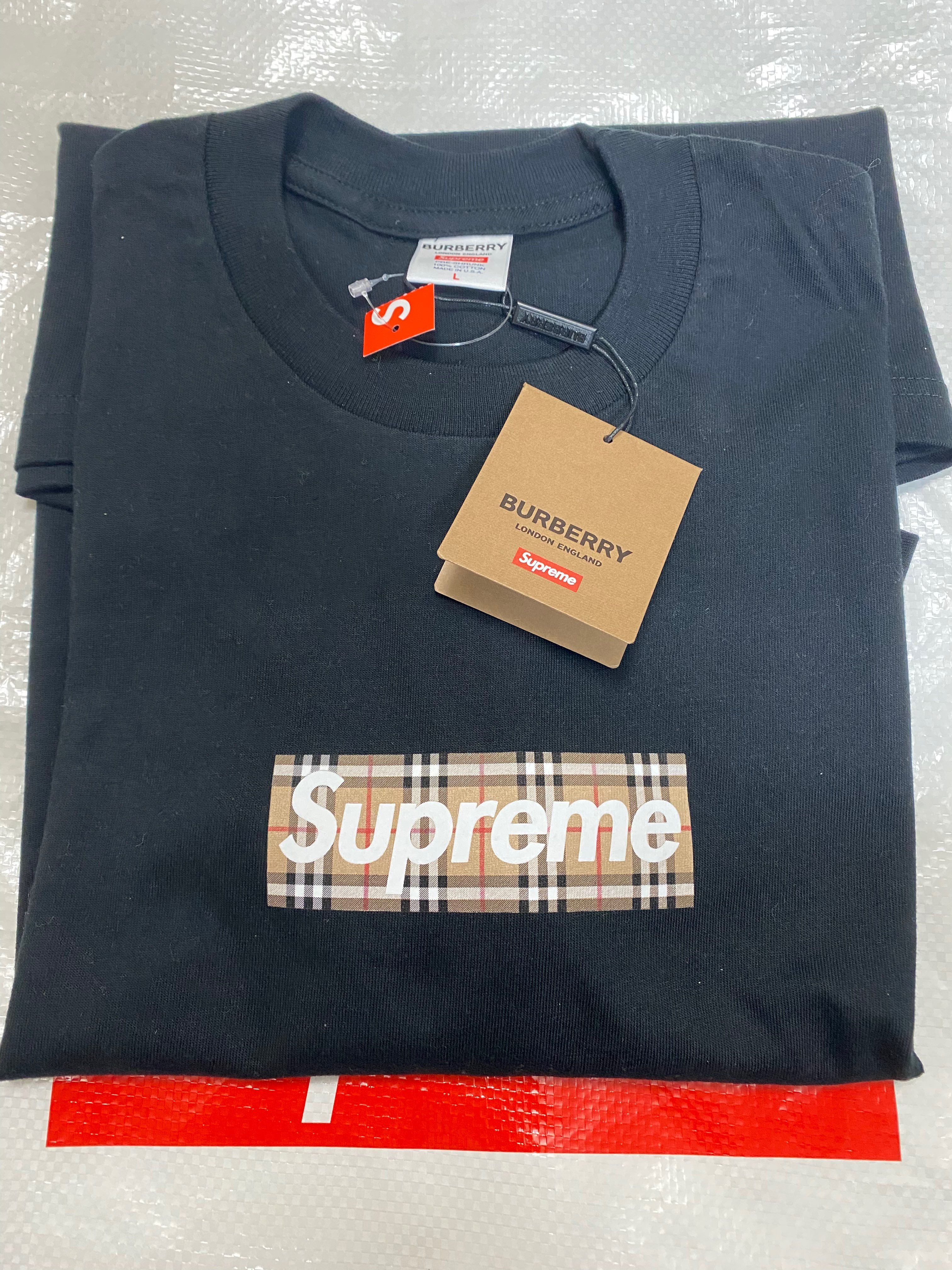 Supreme / Burberry Box Logo Tee "Black"