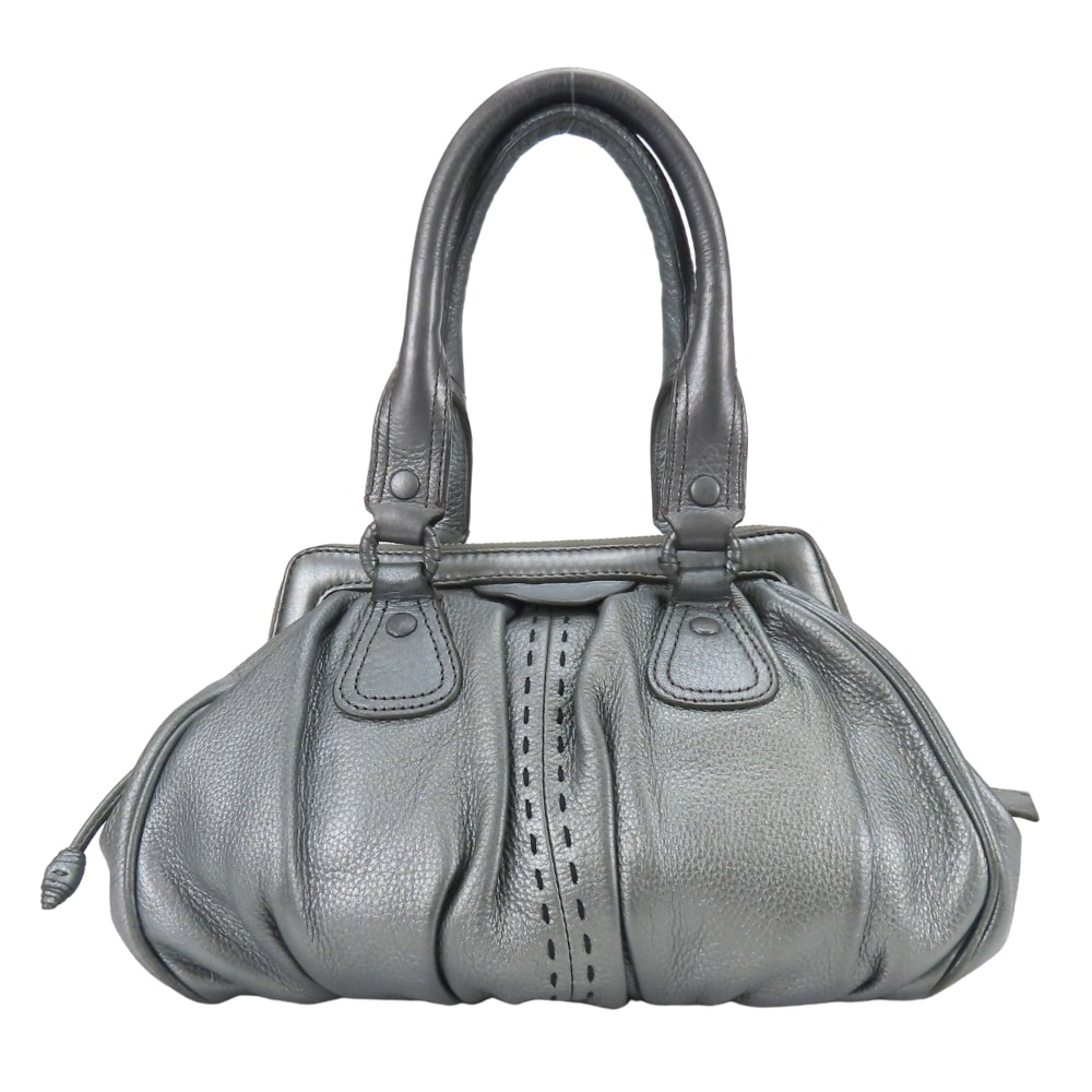 【中古】 コールハーン ハンドバッグ レザー シルバー ミニ レディース 女性 COLE HAAN