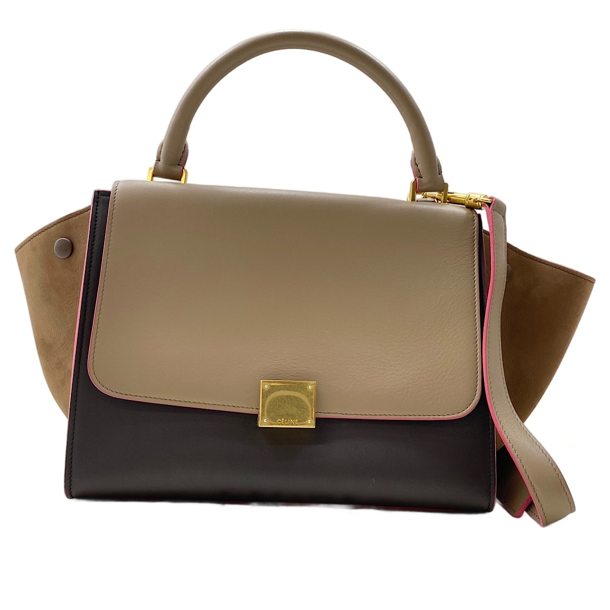 セリーヌ CELINE レザー トラペーズ 2WAY ハンドバッグ【中古】