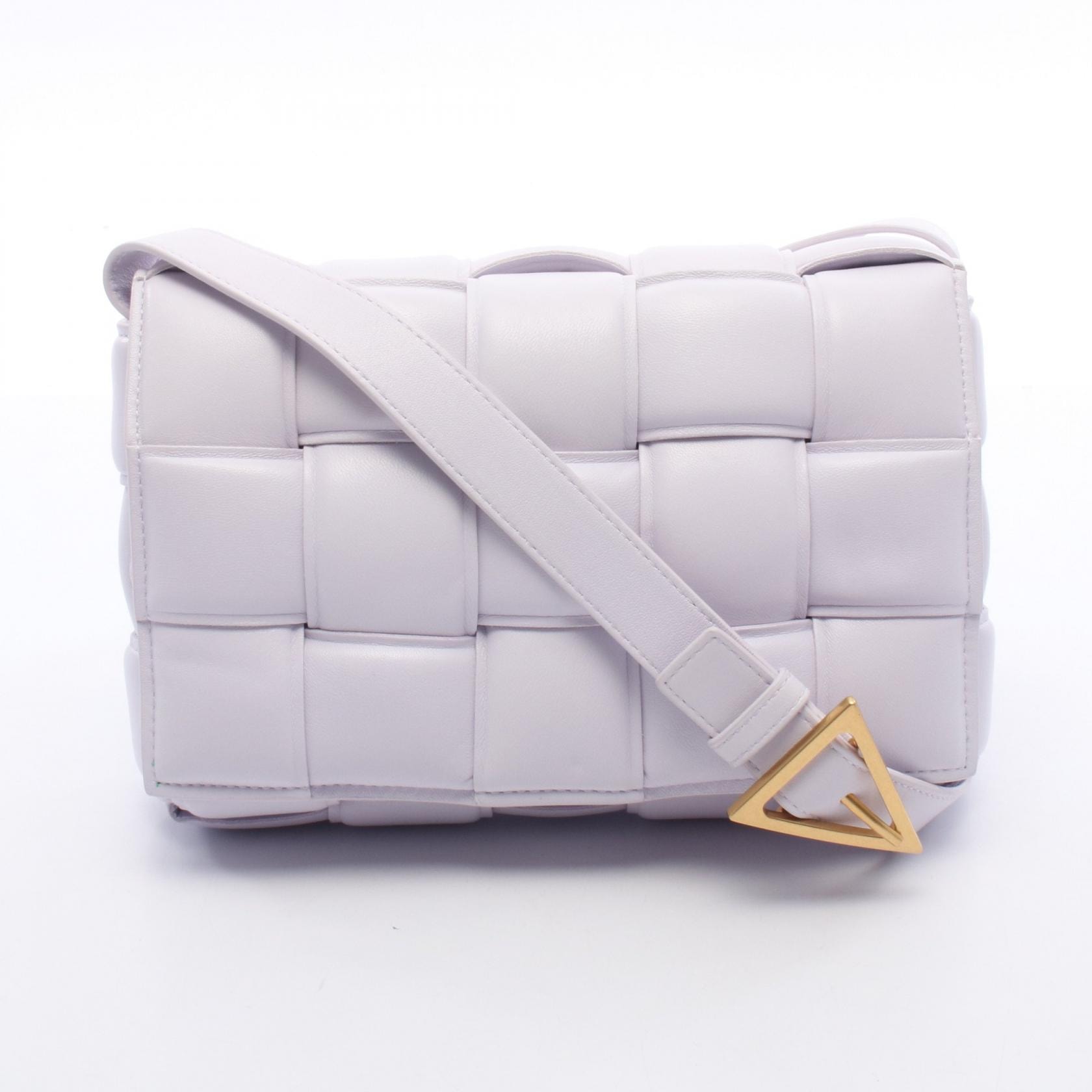 ボッテガヴェネタ BOTTEGA VENETA パデット カセット イントレチャート ショルダーバッグ バッグ レザー レディース パープル系 【中古】