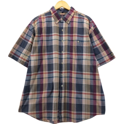 古着 ディッキーズ Dickies チェック柄 ボタンダウン 半袖 ワークシャツ メンズXL相当 ヴィンテージ/eaa578751