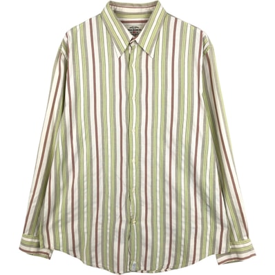 古着 ラルフローレン Ralph Lauren POLO JEANS COMPANY マルチストライプ 長袖 コットンストライプシャツ メンズXL相当/eaa669050