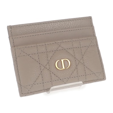 ディオール Dior カードホルダー DIOR CARO S5130UWHC_M116 カードケース カーフ ベージュ ゴールド金具 レディース【中古】【SAランク】
