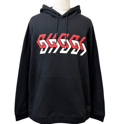 極美品 グッチ パーカー ブラック メンズ XXL 681210