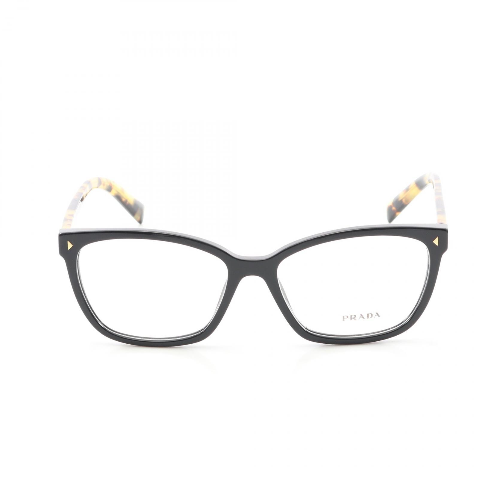 プラダ PRADA 伊達 メガネ 衣料品 プラスチック レディース ブラック系 / ブラウン系 【中古】