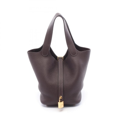 エルメス HERMES ピコタンロックPM ハンドバッグ バッグ レザー トリヨンクレマンス トリヨンクレマンス ルージュセリエ Z刻印(2021年製造) レディース ブラウン系 【中古】