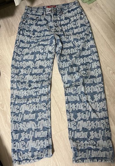 Supreme Fat Tip Jacquard Regular Jean "Blue"