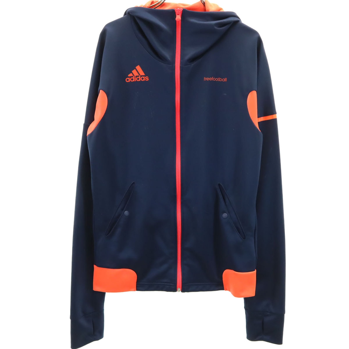 adidas アディダス FRANK フランク コラボ フードグラフィックSAL ジャケット S ネイビー フットボール