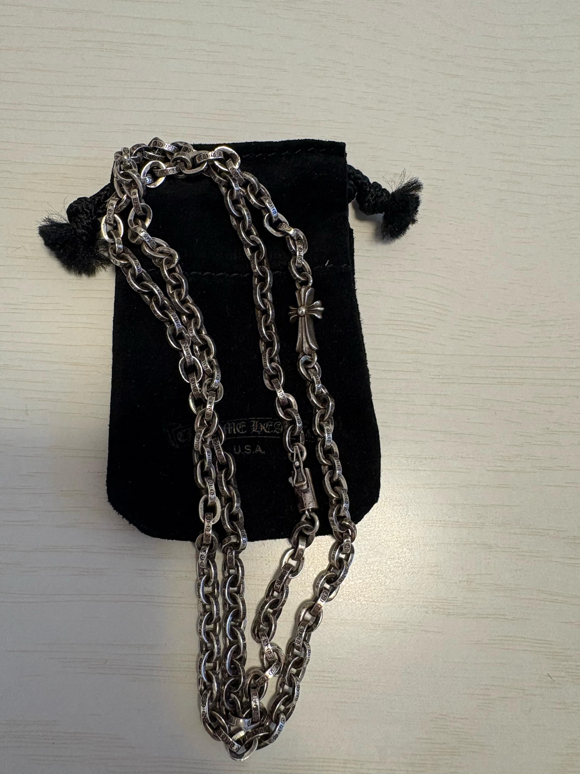 chrome hearts paper fat necklace 24inch