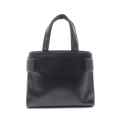 プラダ PRADA ロゴ トートバッグ バッグ レザー レディース ブラック系 【中古】