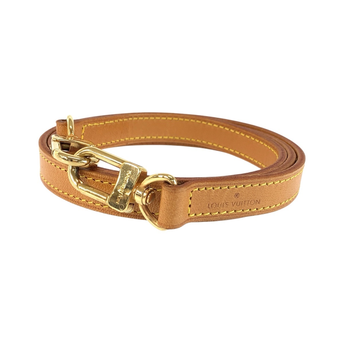 美品 LOUIS VUITTON ルイヴィトン ヌメ革 ベージュ ブラウン ゴールド金具 レザー ショルダーストラップ 602631 【中古】