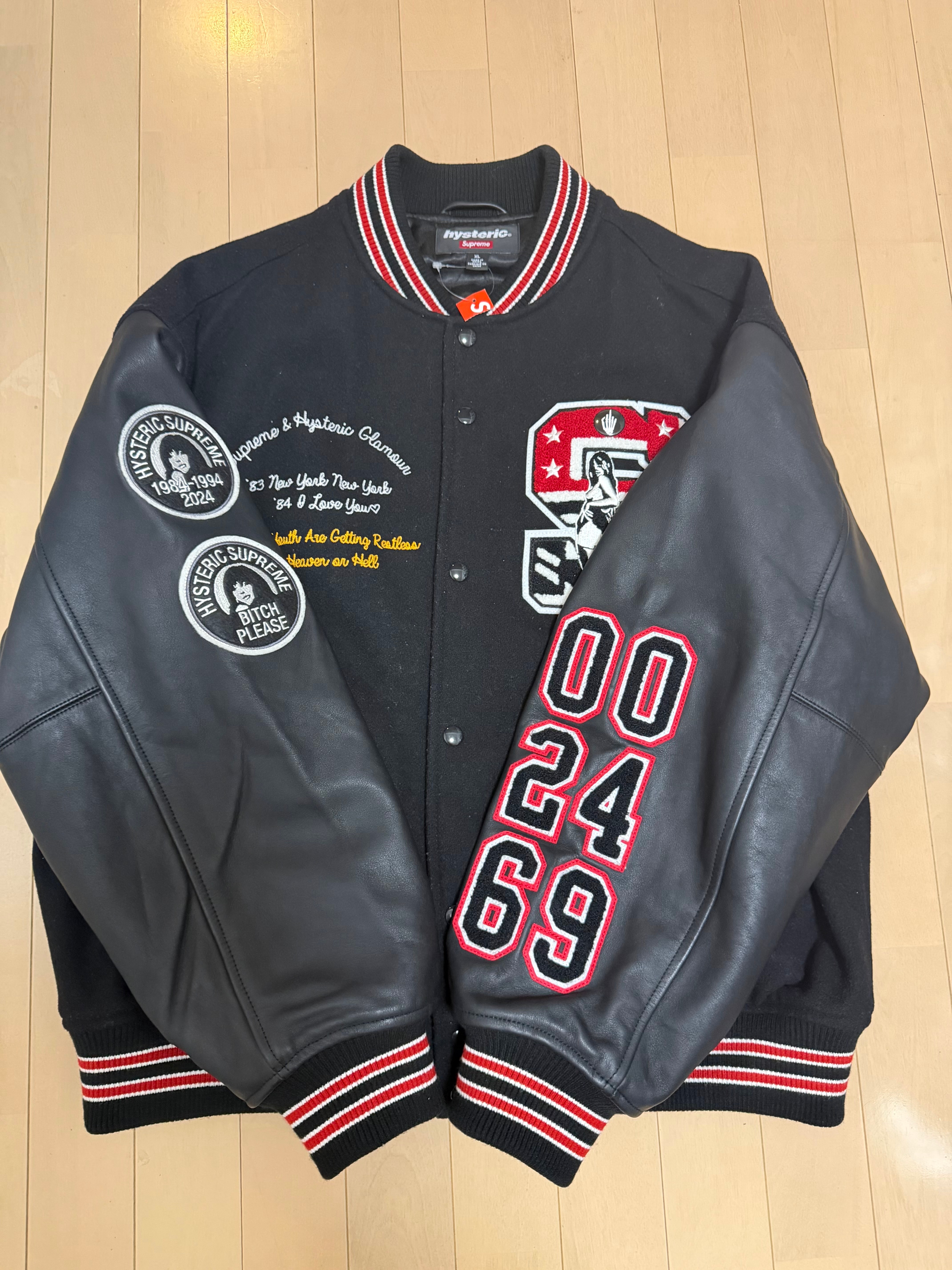 Supreme x HYSTERIC GLAMOUR Varsity Jacket "Black"