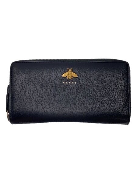 GUCCI Animalier Leather Zip Around Wallet